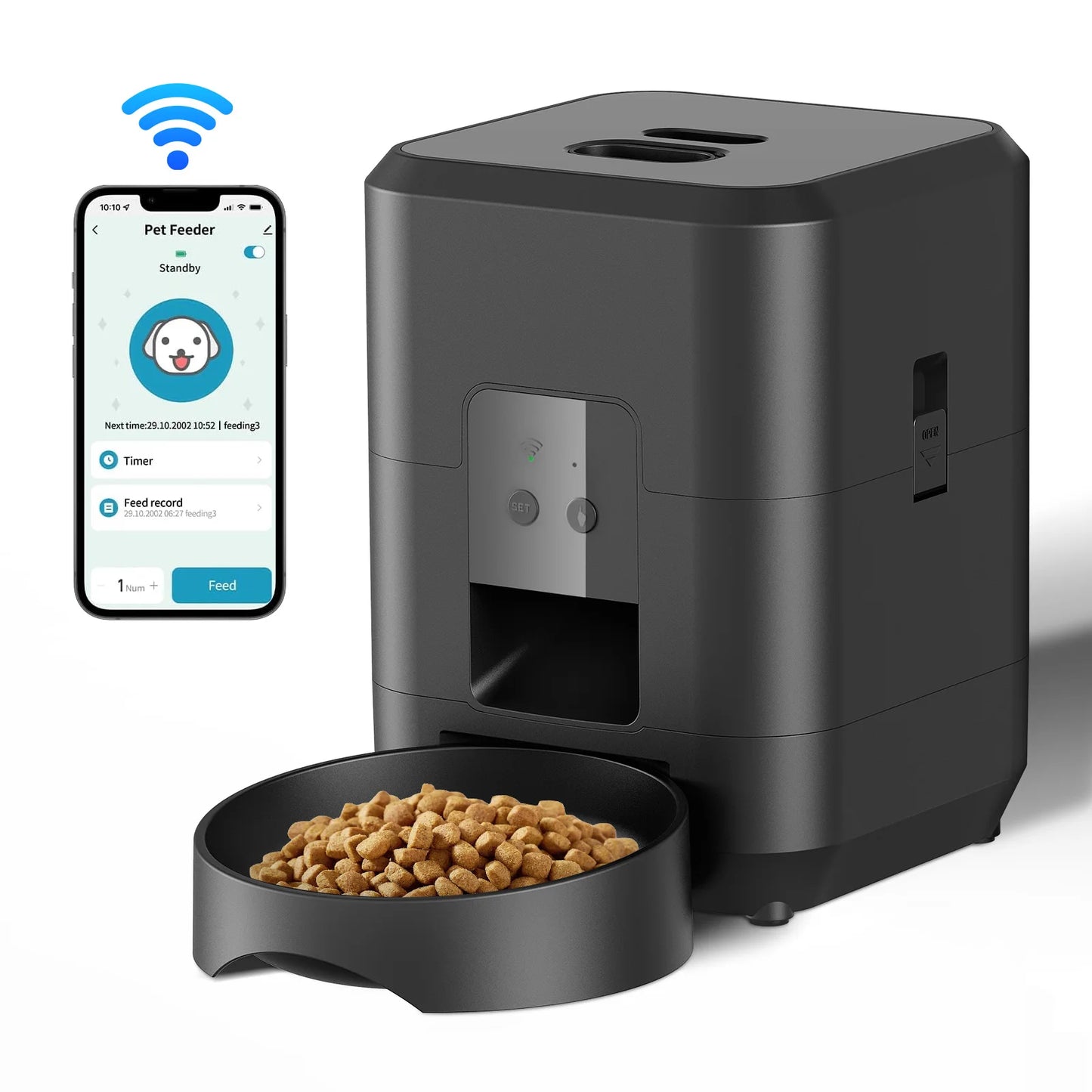 Smart Automatic Pet Feeder for Cats & Dogs – Timed Portion Control Food Dispenser 