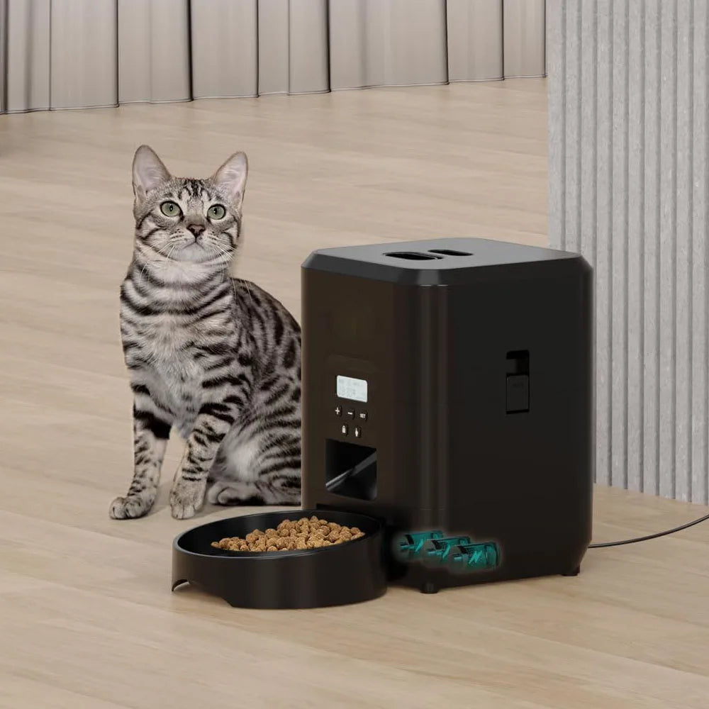 Smart Automatic Pet Feeder for Cats & Dogs – Timed Portion Control Food Dispenser 