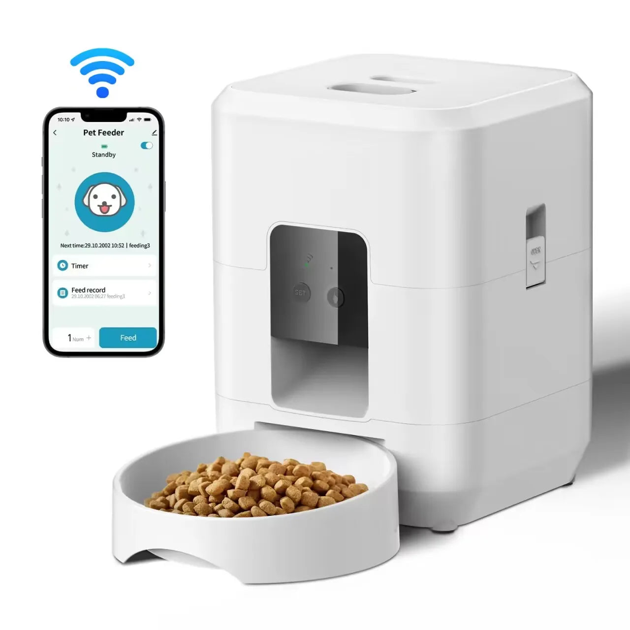 Smart Automatic Pet Feeder for Cats & Dogs – Timed Portion Control Food Dispenser 
