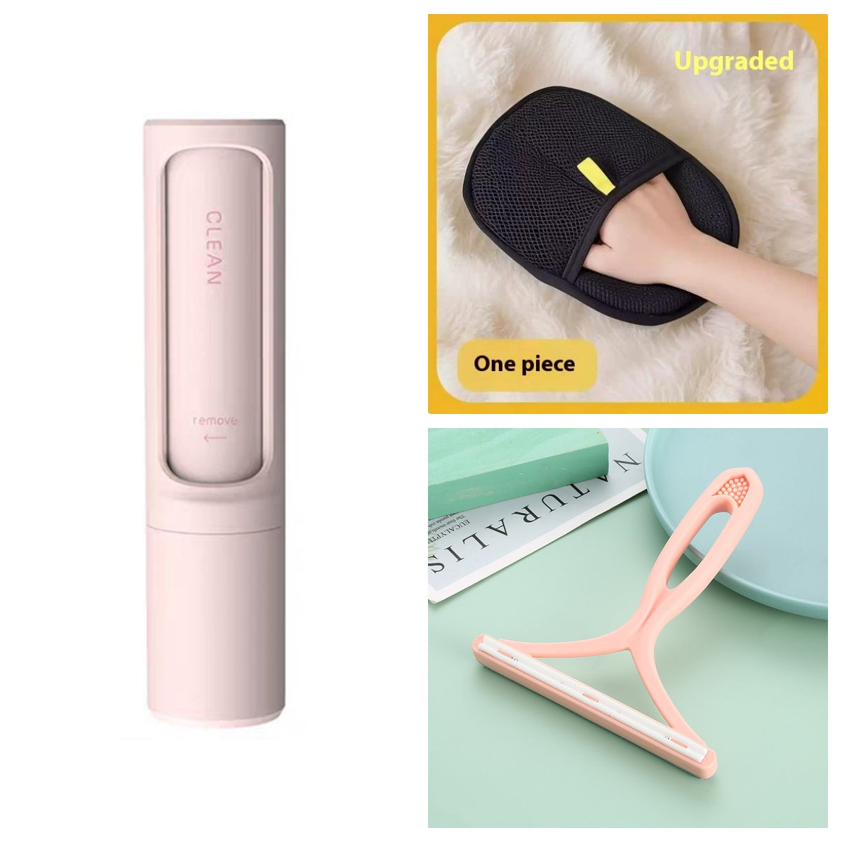 2-in-1 Reusable Pet Hair Remover – Self-Cleaning Lint Roller for Cat & Dog Fur