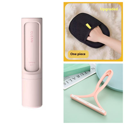 2-in-1 Reusable Pet Hair Remover – Self-Cleaning Lint Roller for Cat & Dog Fur