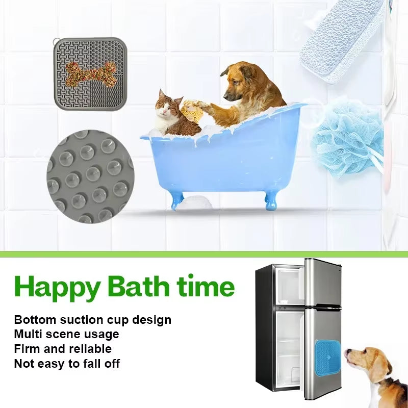 Premium Licking Mat for Dogs and Cats - Anxiety Relief Slow Feeder with Suction Cups