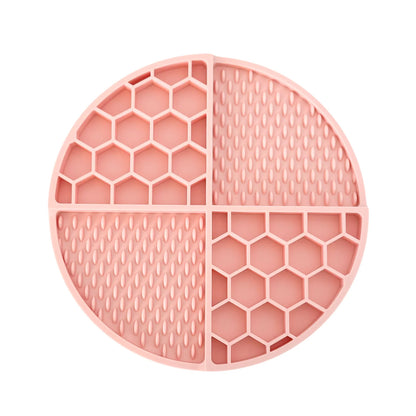 Round Pink Lick Mat – Reduces Anxiety & Slows Feeding
