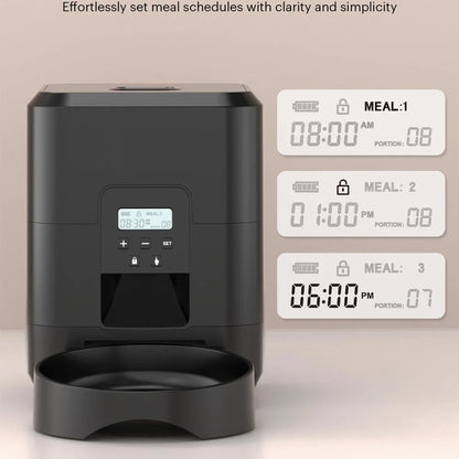 Smart Automatic Pet Feeder for Cats & Dogs – Timed Portion Control Food Dispenser 