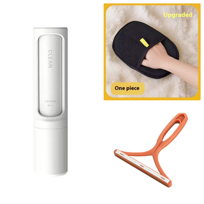 2-in-1 Reusable Pet Hair Remover – Self-Cleaning Lint Roller for Cat & Dog Fur