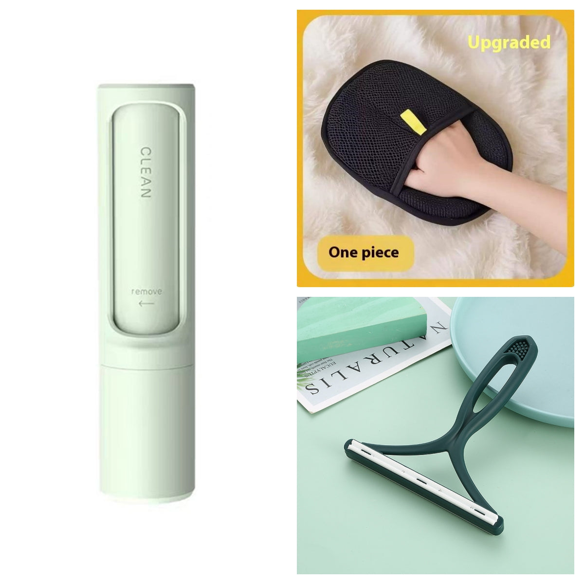 2-in-1 Reusable Pet Hair Remover – Self-Cleaning Lint Roller for Cat & Dog Fur